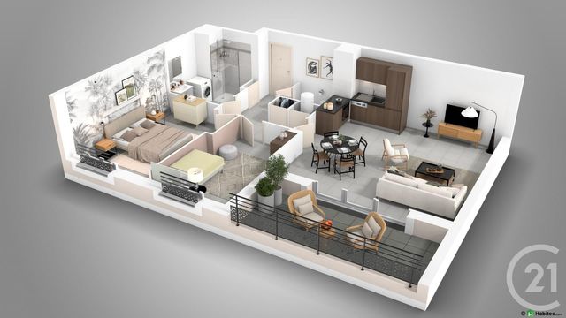 appartement à vendre - 3 pièces - 63.71 m2 - COGOLIN - 83 - PROVENCE-ALPES-COTE-D-AZUR - Century 21 Thomas Thum Immobilier