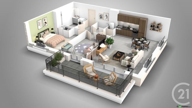 appartement à vendre - 3 pièces - 68.46 m2 - COGOLIN - 83 - PROVENCE-ALPES-COTE-D-AZUR - Century 21 Thomas Thum Immobilier