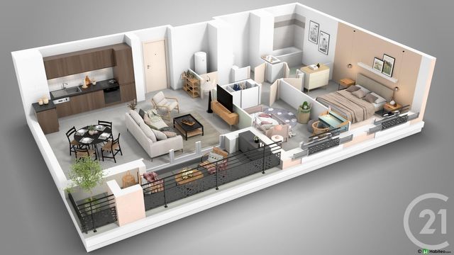 appartement à vendre - 3 pièces - 64.09 m2 - COGOLIN - 83 - PROVENCE-ALPES-COTE-D-AZUR - Century 21 Thomas Thum Immobilier