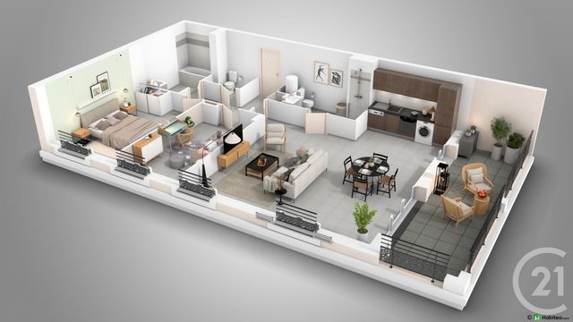 appartement à vendre - 4 pièces - 83.15 m2 - COGOLIN - 83 - PROVENCE-ALPES-COTE-D-AZUR - Century 21 Thomas Thum Immobilier